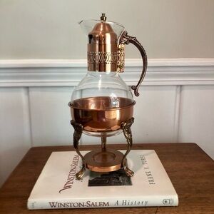 Vintage Princess House copper coffee tea pot carafe